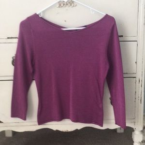 Ann Taylor Fuchsia Silk-Blend Feminine Knit Top